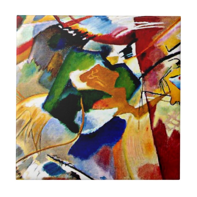 Carreau Kandinsky - Peinture au centre vert (Devant)