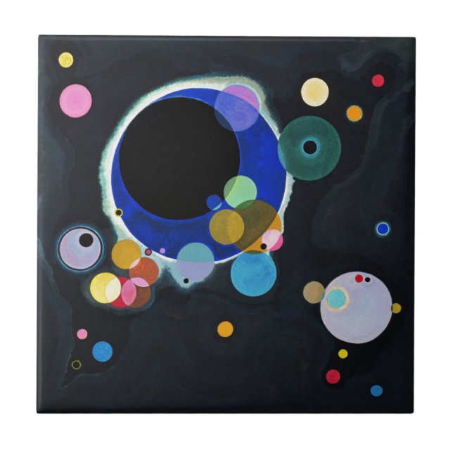 Carreau Kandinsky Plusieurs cercles Abstraits (Devant)