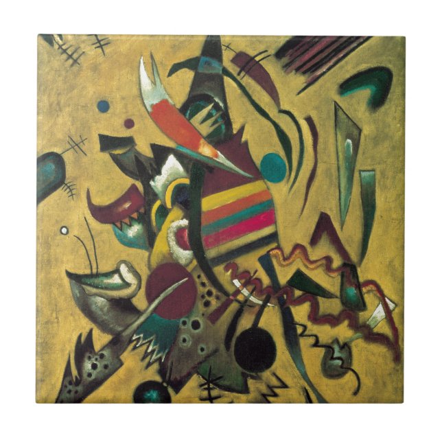 Carreau Kandinsky Points Peinture en toile Abstraite (Devant)