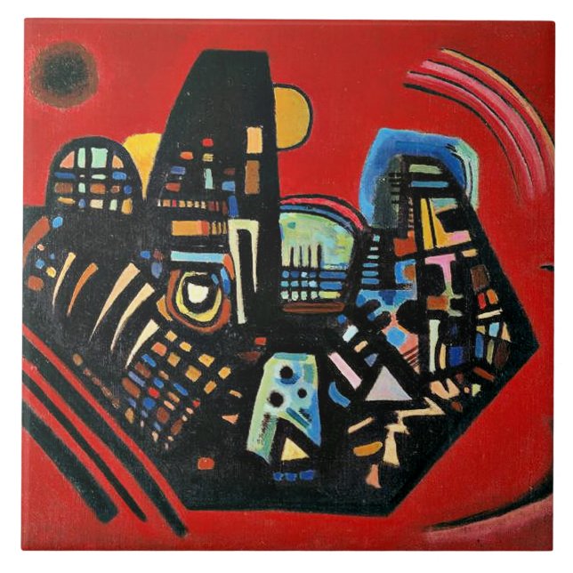 Carreau Kandinsky - Rouge noir, célèbre peinture (Devant)