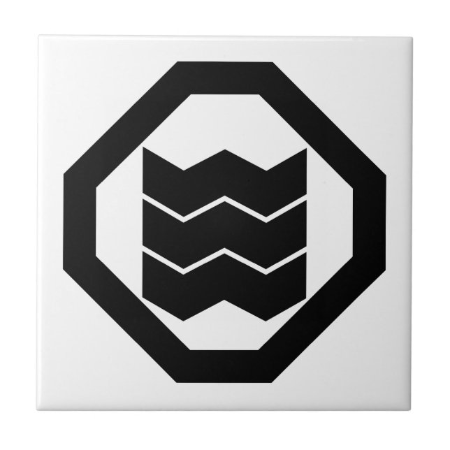 Carreau Kanji en forme de retrait pour trois à Oshiki (Devant)