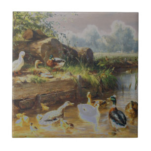 Carreau Karl Jutz - canards au ruisseau (modifié)