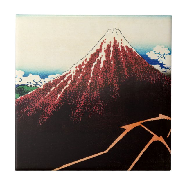 Carreau Katsushika Hokusai - Éclairages sous le sommet (Devant)