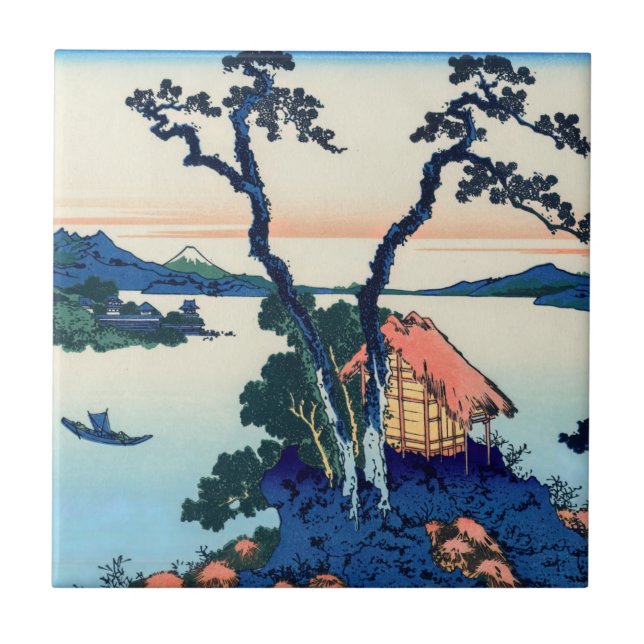Carreau Katsushika Hokusai - Lac Suwa dans la province de  (Devant)