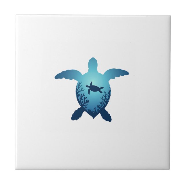 Carreau Keep The Sea Plastic Free Save The Sea Turtles T-S (Devant)