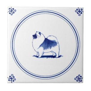 Carreau Keeshond de style néerlandais