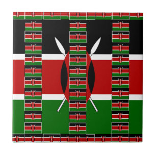 Carreau Kenya Noir Rouge Vert Drapeau National Design