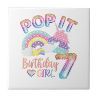 Carreau Kids Pop It 7th Year Birthday Girl Shirt for P