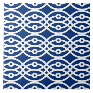 Carreau Kimono, bleu marine et blanc
