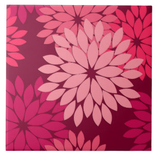 Carreau Kimono floral moderne Imprimer, Coral rose et Bour