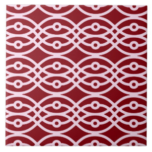 Carreau Kimono imprimé, bordeaux et rose