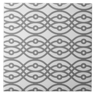Carreau Kimono imprimé, gris argenté avec gris foncé