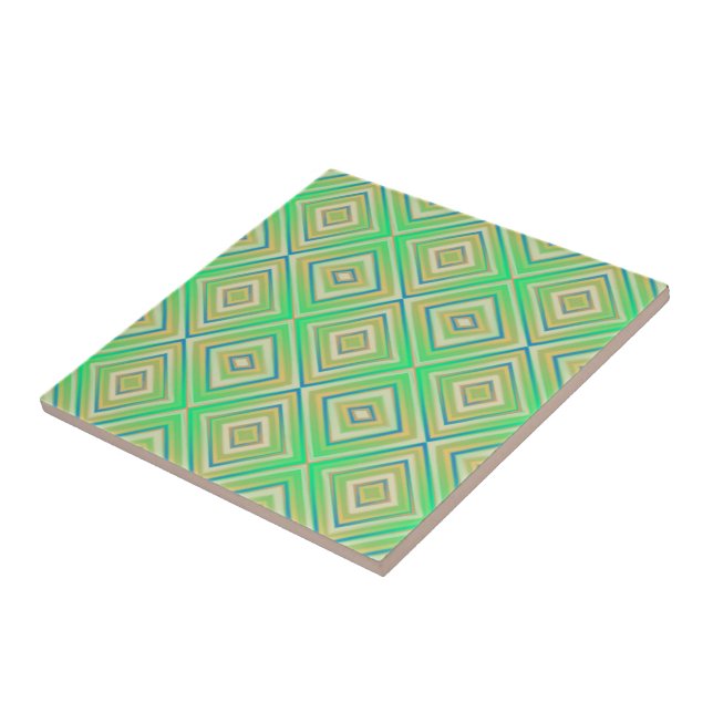 Carreau Kiwi Lime Green Alternative Motif diamant (Côté)