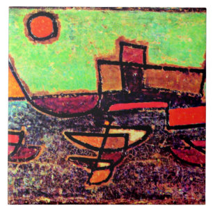 Carreau Klee - Bateau à vapeur appareillant