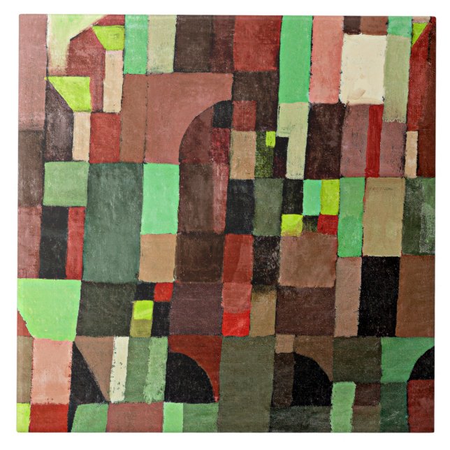 Carreau Klee - Rythmes rouges, verts et violets-jaunes,  (Devant)