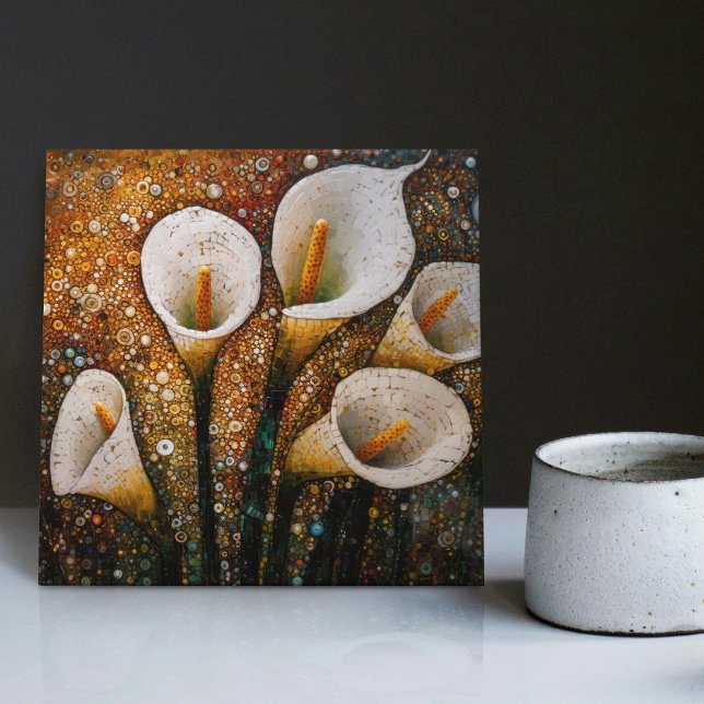 Carreau Klimt Golden Calla Lys Symbolisme Art Nouveau (Créateur téléchargé)