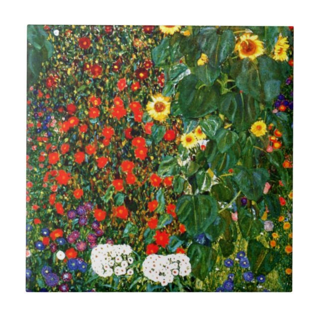 Carreau Klimt - Jardin agricole avec tournesols (Devant)