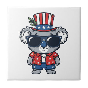 Carreau Koala patriotique art vectoriel style vintage_1