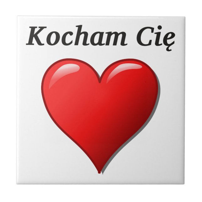 Carreau Kocham Cię - je t'aime dans le polonais (Devant)