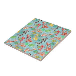 Carreau Koi pond aquarelles
