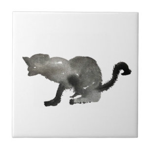 Carreau Kool noir aquarelle chaton