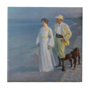 Carreau Kroyer - L'artiste et sa femme sur la plage