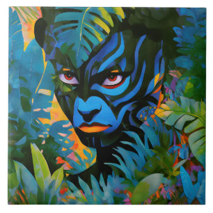 Carreau "Kuiráya" - Feuille Peinte - Femmes En Amazonie