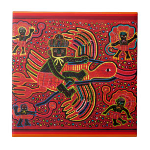 Carreau Kuna Indian Stork Apportant design bébé