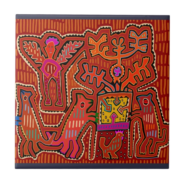 Carreau Kuna Shaman Peyote Ritual - SCOTUS coupe mes droit (Devant)