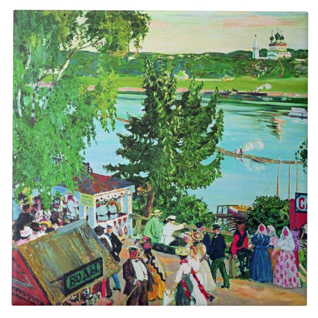 Carreau Kustodiev - Promenade along the Volga, (Devant)