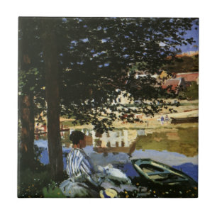 Carreau La Banque de la Seine, Bennecourt de Claude Monet
