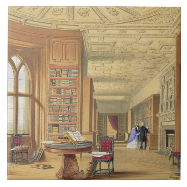 Carreau La bibliothèque, château de Windsor, 1838 (litho (Devant)