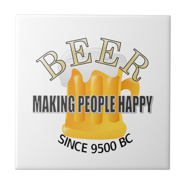 Carreau La bière rend les gens heureux (Devant)