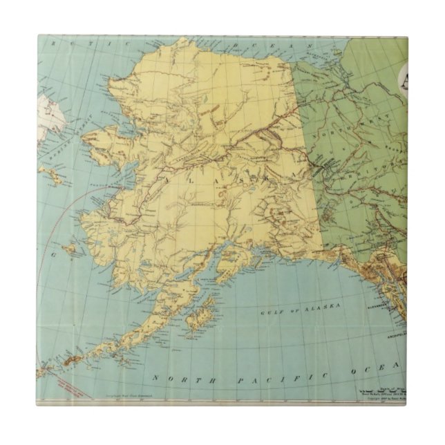 Carreau La carte de McNally de couche-point de l'Alaska (Devant)