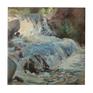 Carreau La cascade par Twachtman, l'impressionnisme Vintag
