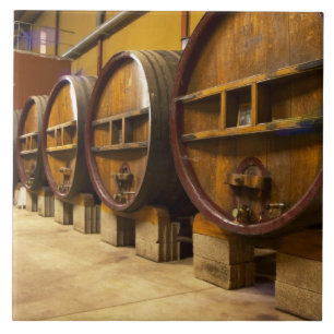 Carreau La cave à vin avec de grands vieux fûts en bois