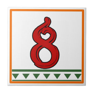 Carreau La Chambre italienne rouge signe des lettres et