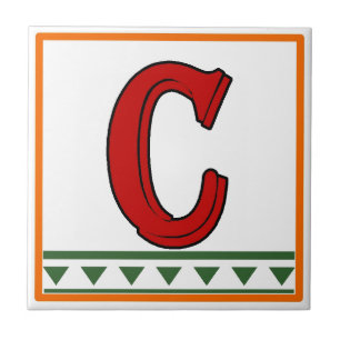Carreau La Chambre italienne rouge signe des lettres et