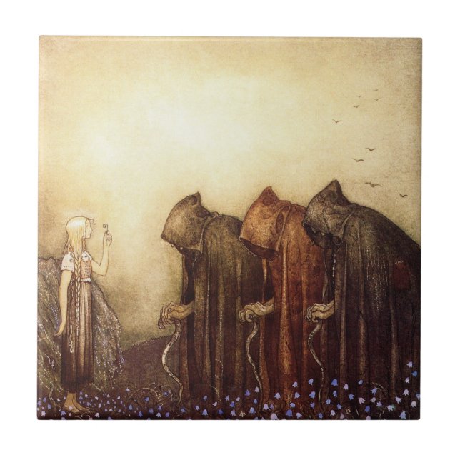 Carreau "La clé d'or" Aquarelle John Bauer (Devant)