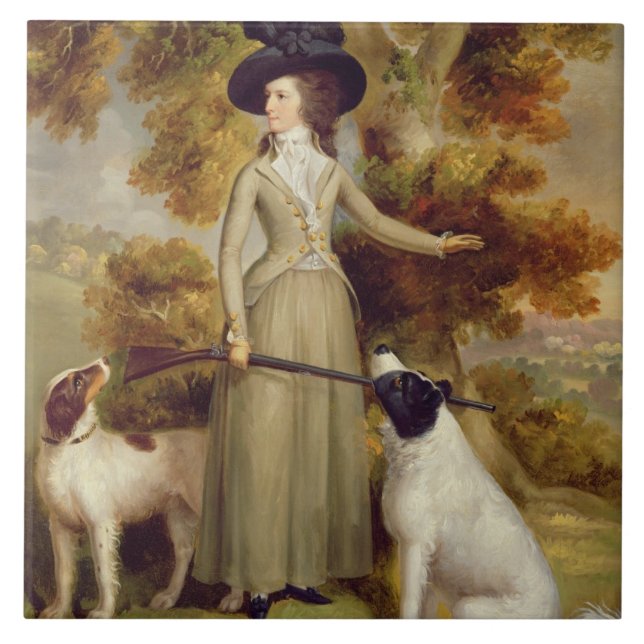Carreau La comtesse d'Effingham avec l'arme à feu et le (Devant)