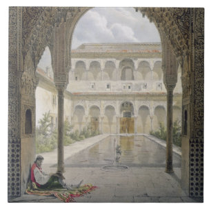 Carreau La cour d'Alberca à Alhambra, Grenade,