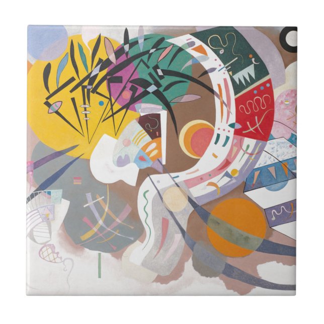 Carreau La courbe dominante de Kandinsky Abstraite (Devant)