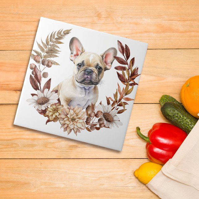 Carreau La couronne d'automne du chien taureau français (Créateur téléchargé)