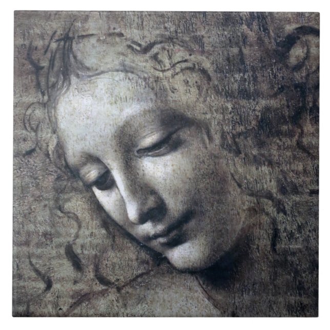 Carreau La Dame aux cheveux fourrés, Léonard de Vinci (Devant)