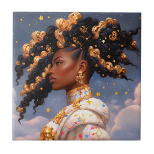 Carreau La Dame Cosmique Art Imaginaire Africain Américain