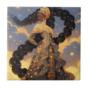 Carreau La Dame Cosmique Art Imaginaire Africain Américain