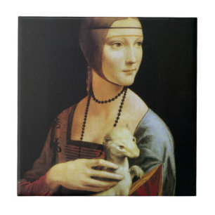Carreau La Dame de Léonard de Vinci avec une mine