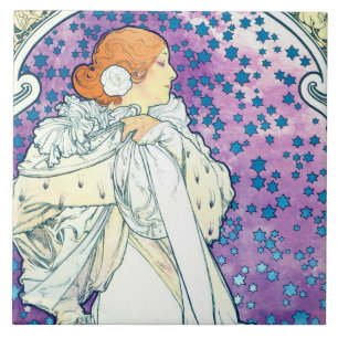 Carreau La Dame des Camelias, Alphonse Mucha