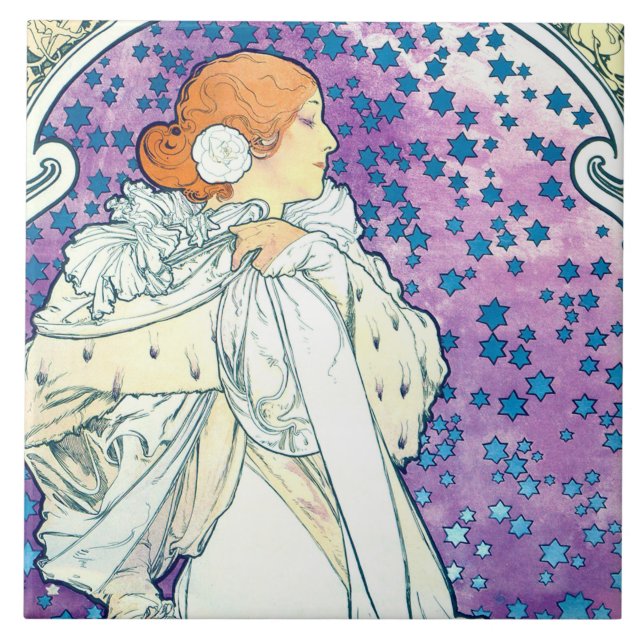 Carreau La Dame des Camelias, Alphonse Mucha (Devant)