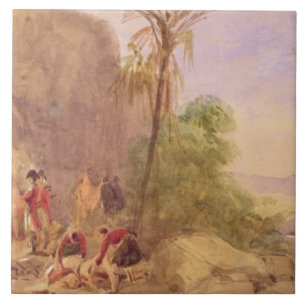 Carreau La découverte du corps de Tipu à la porte d'eau 